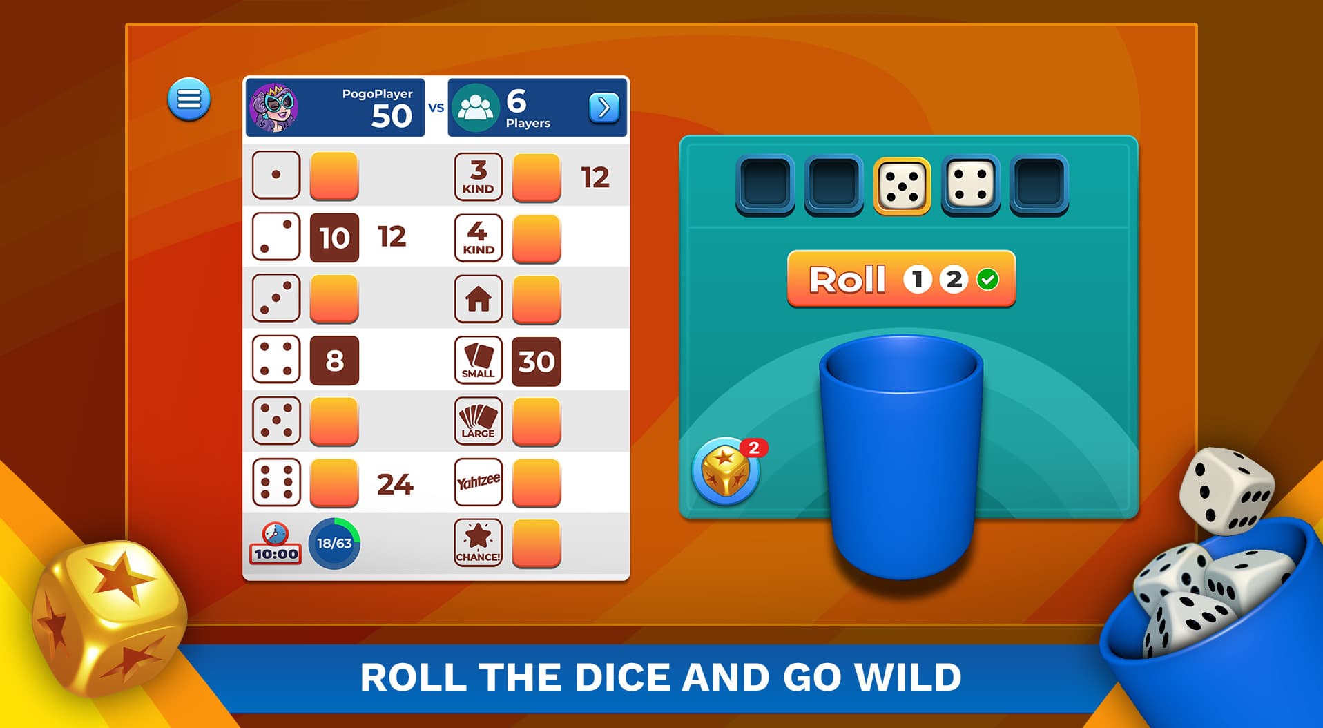 Yahtzee! Wild, Free Online Multiplayer Dice Game