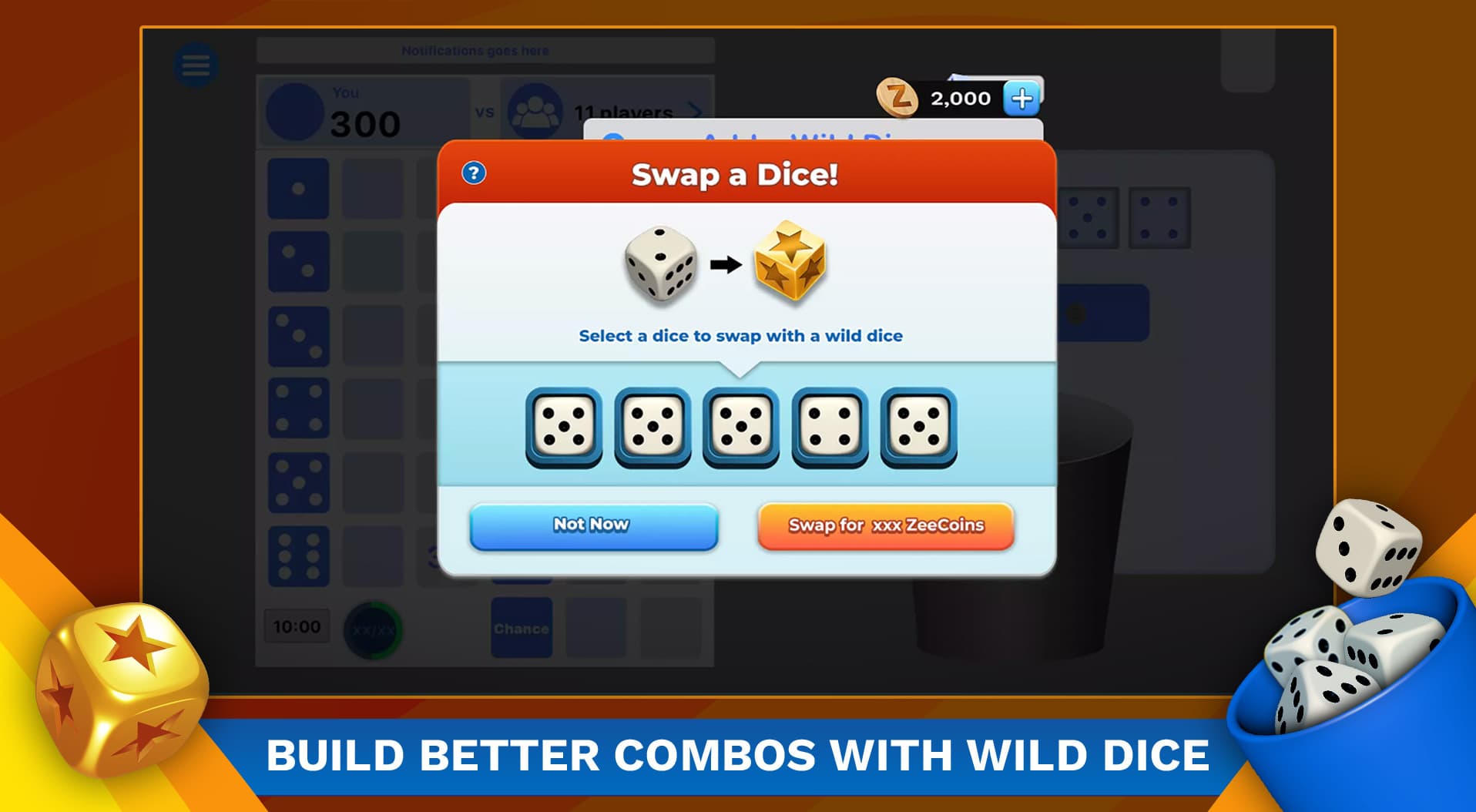 Yahtzee! Wild, Free Online Multiplayer Dice Game