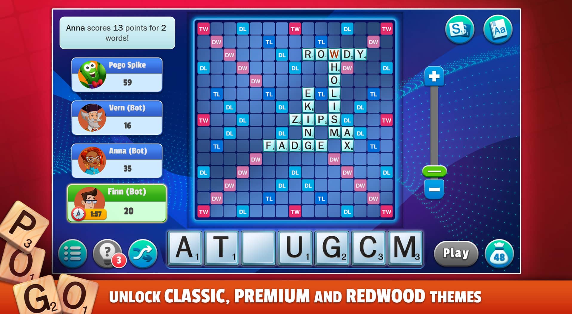 Game computer against scrabble online