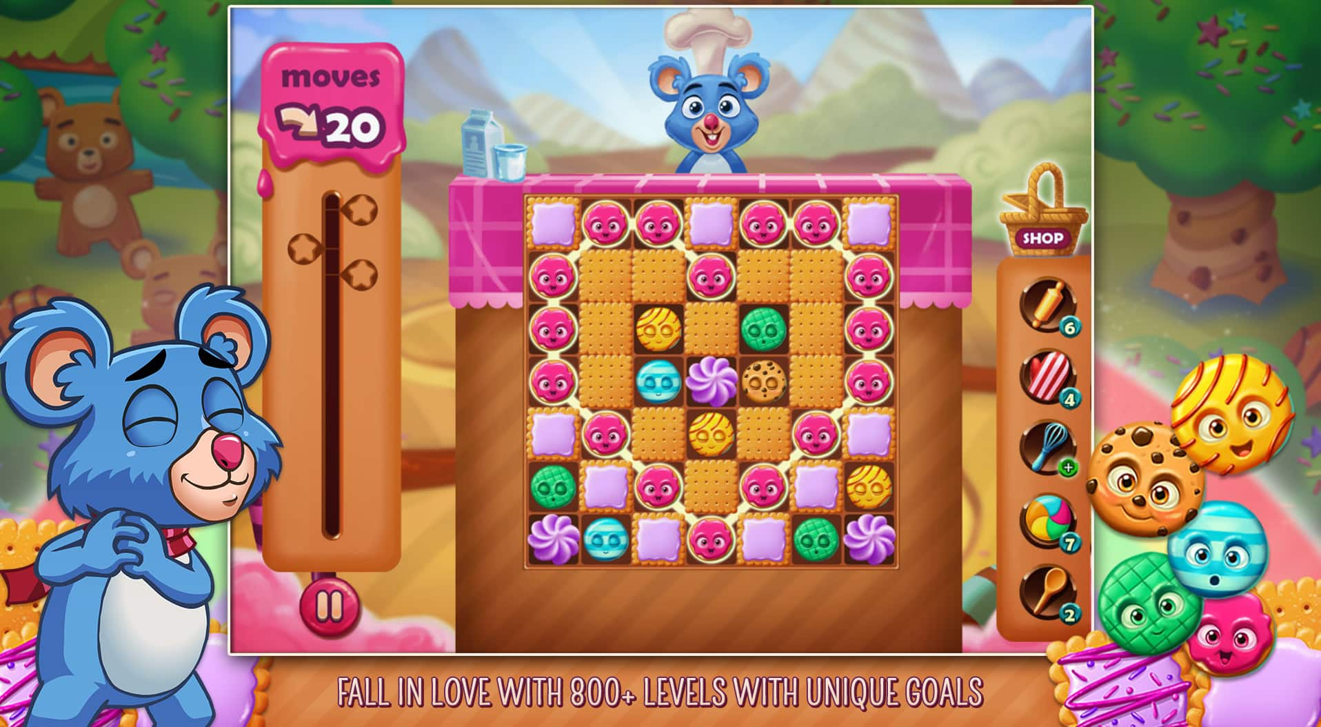 Sweet Tooth Town, Free Online Match 3 Puzzle Game