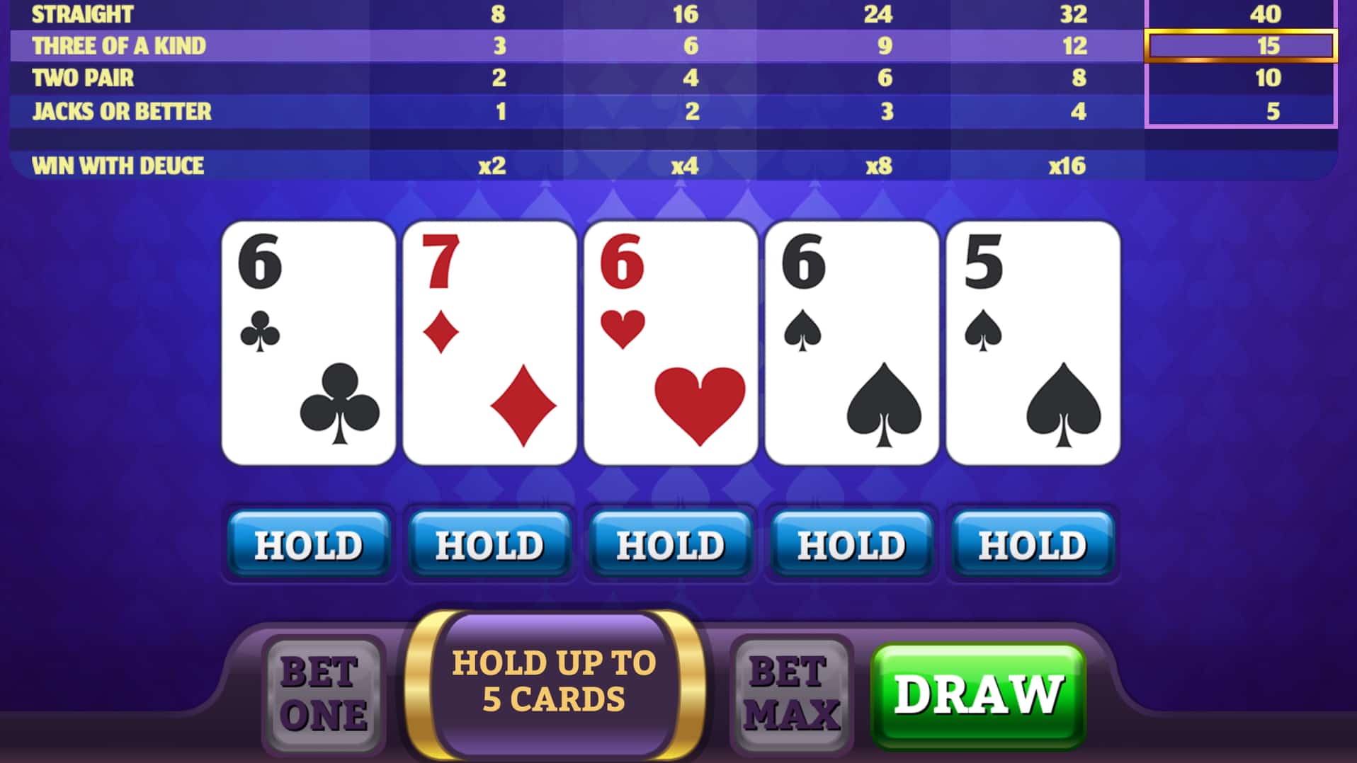 Deuce card poker tournaments